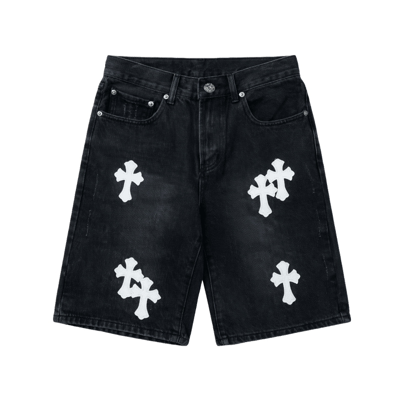 Chrome Hearts Cross Patch Denim Shorts